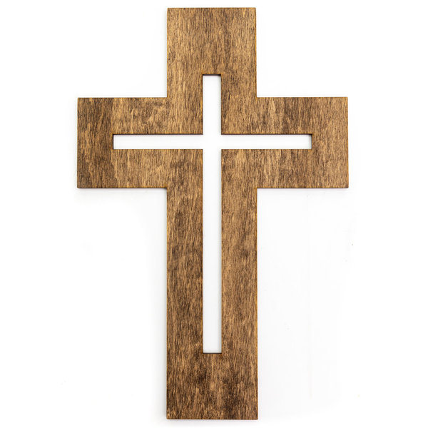 Holz Kreuz 27,5 x 40 cm, selbstklebend