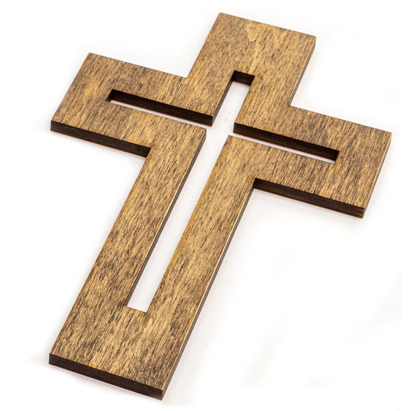 Holz Kreuz 13,5 x 20 cm, selbstklebend