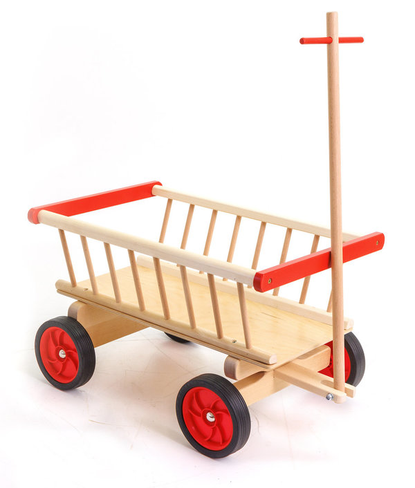 Kinder-Handwagen Hawa 50-1-R | Buche lackiert, kombiniert Rot